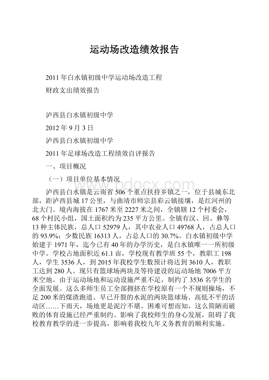 运动场改造绩效报告.docx_第1页