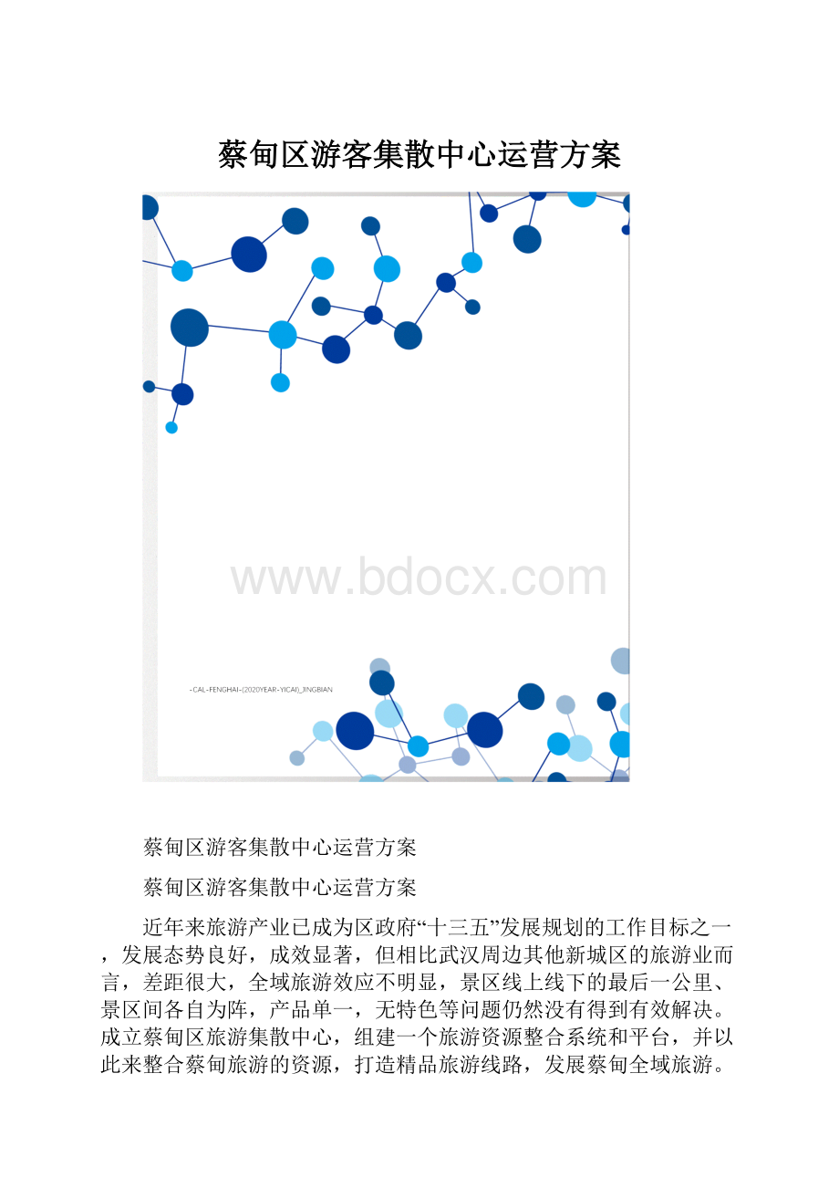 蔡甸区游客集散中心运营方案.docx