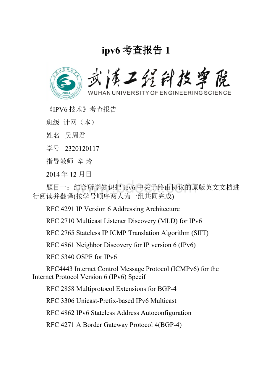 ipv6考查报告1.docx