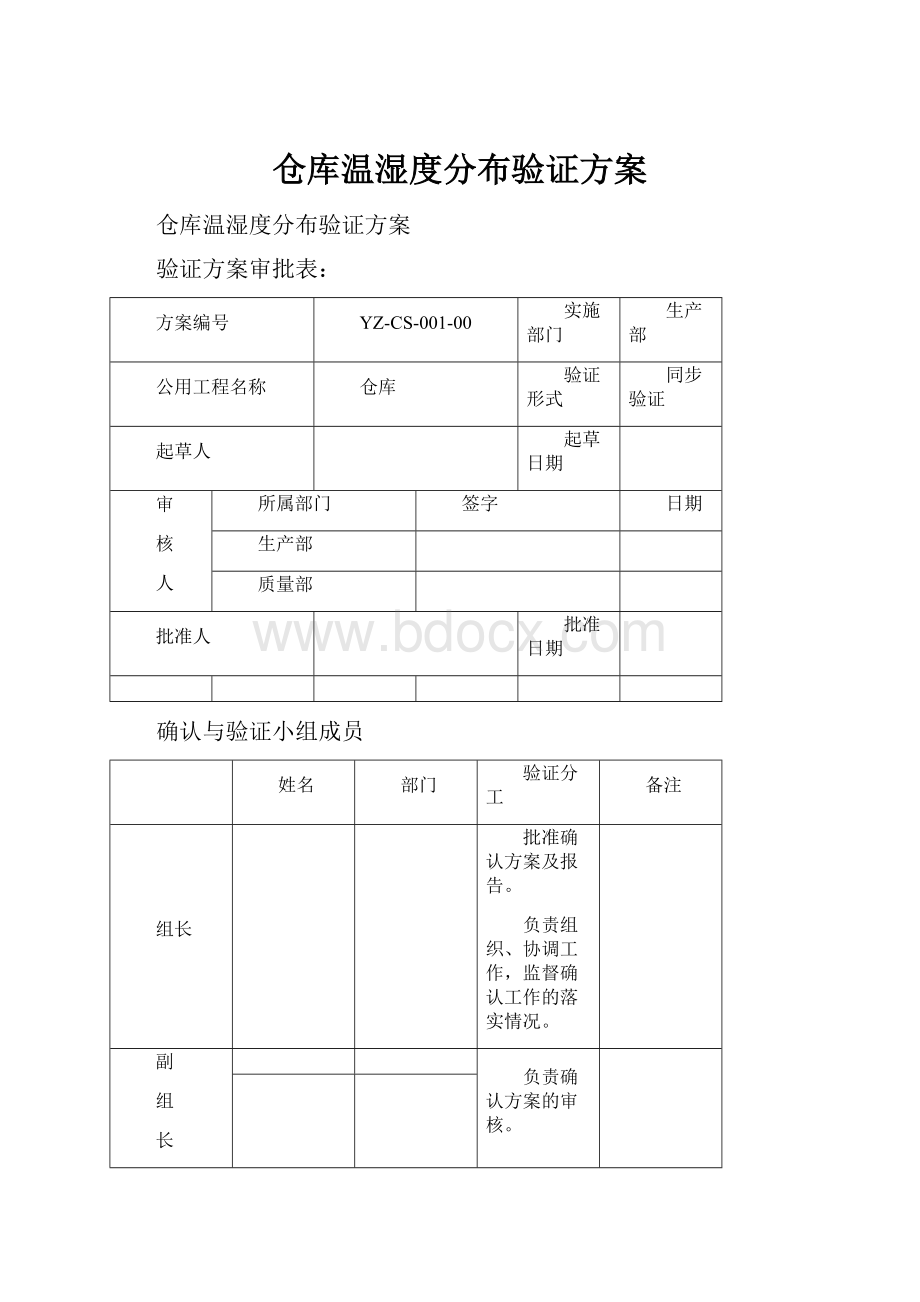 仓库温湿度分布验证方案.docx_第1页