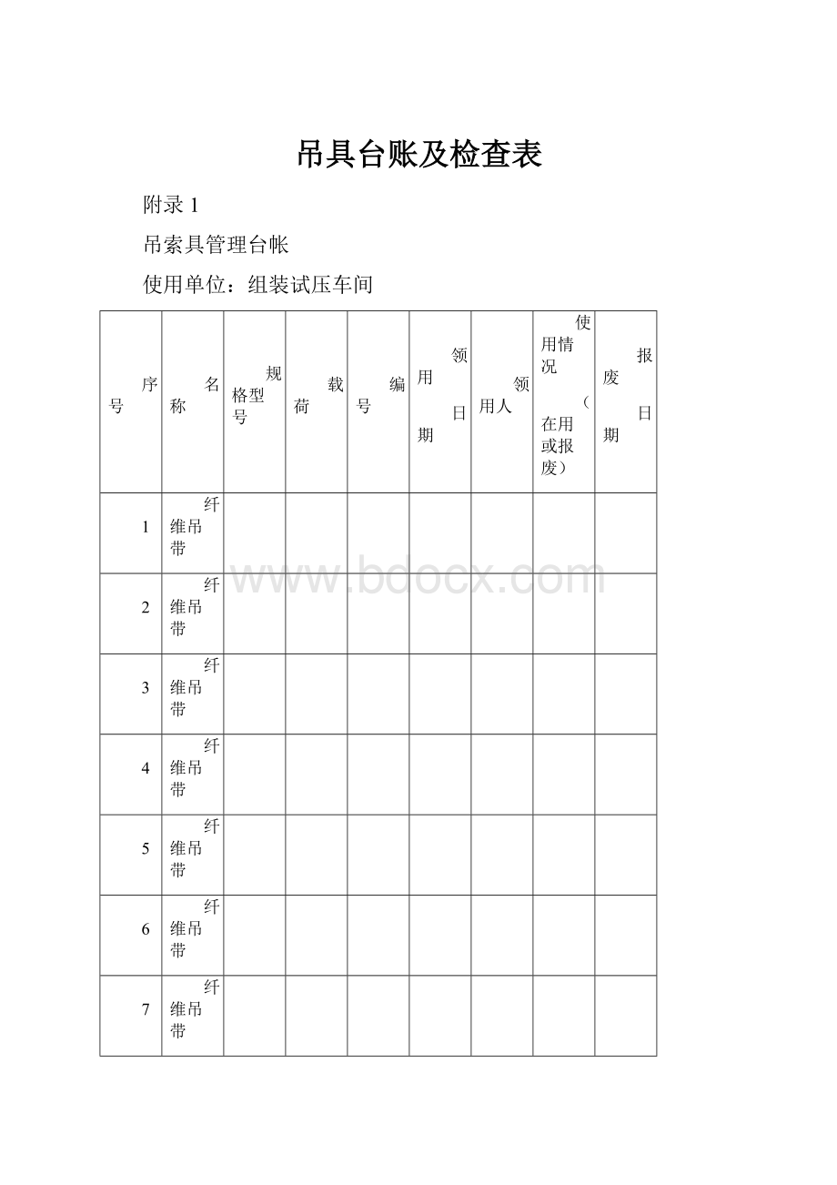 吊具台账及检查表.docx