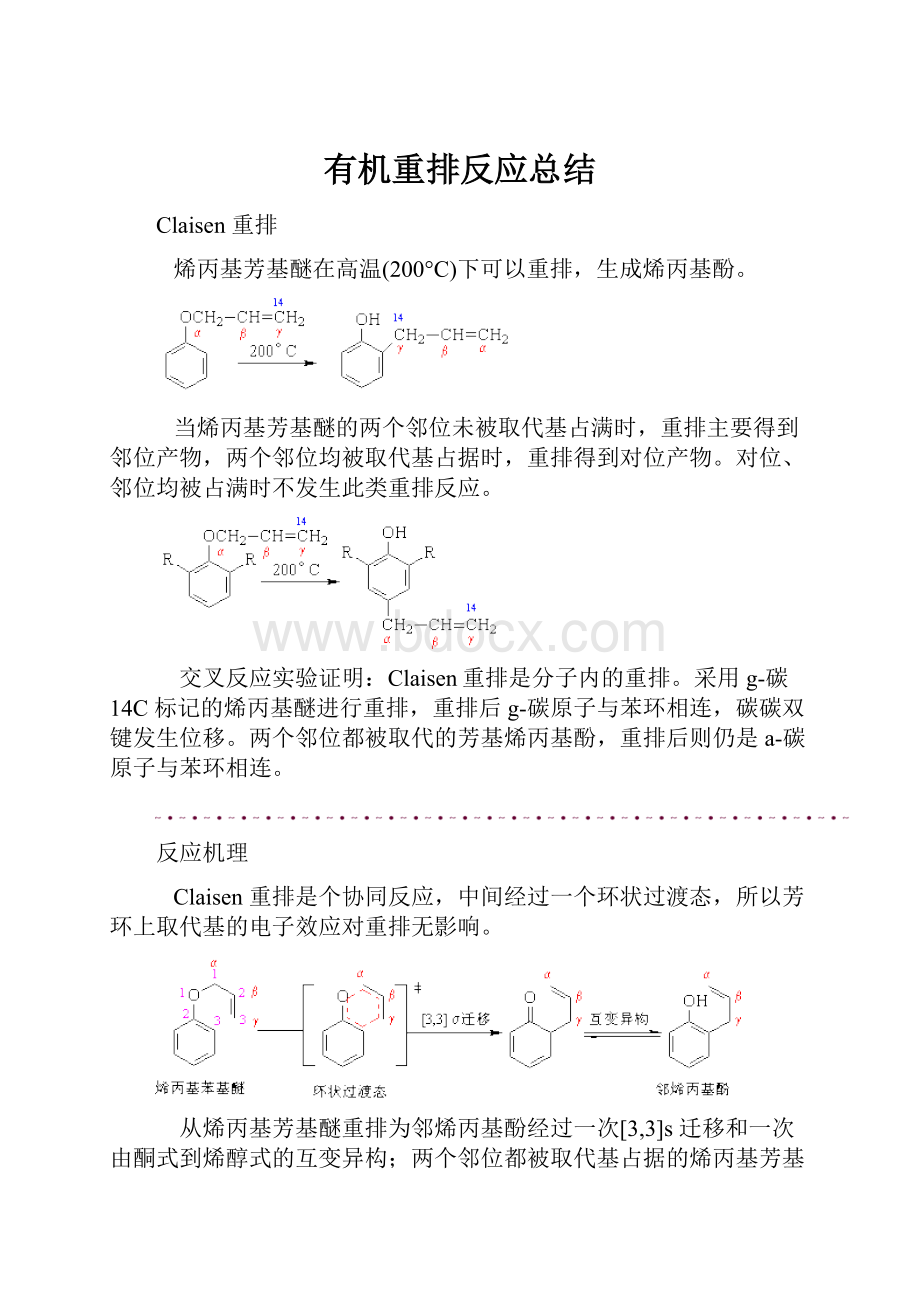 有机重排反应总结.docx