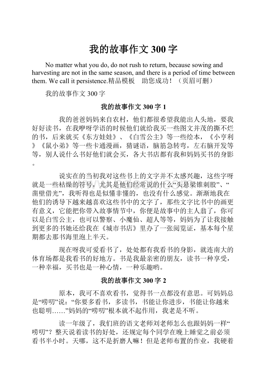 我的故事作文300字.docx