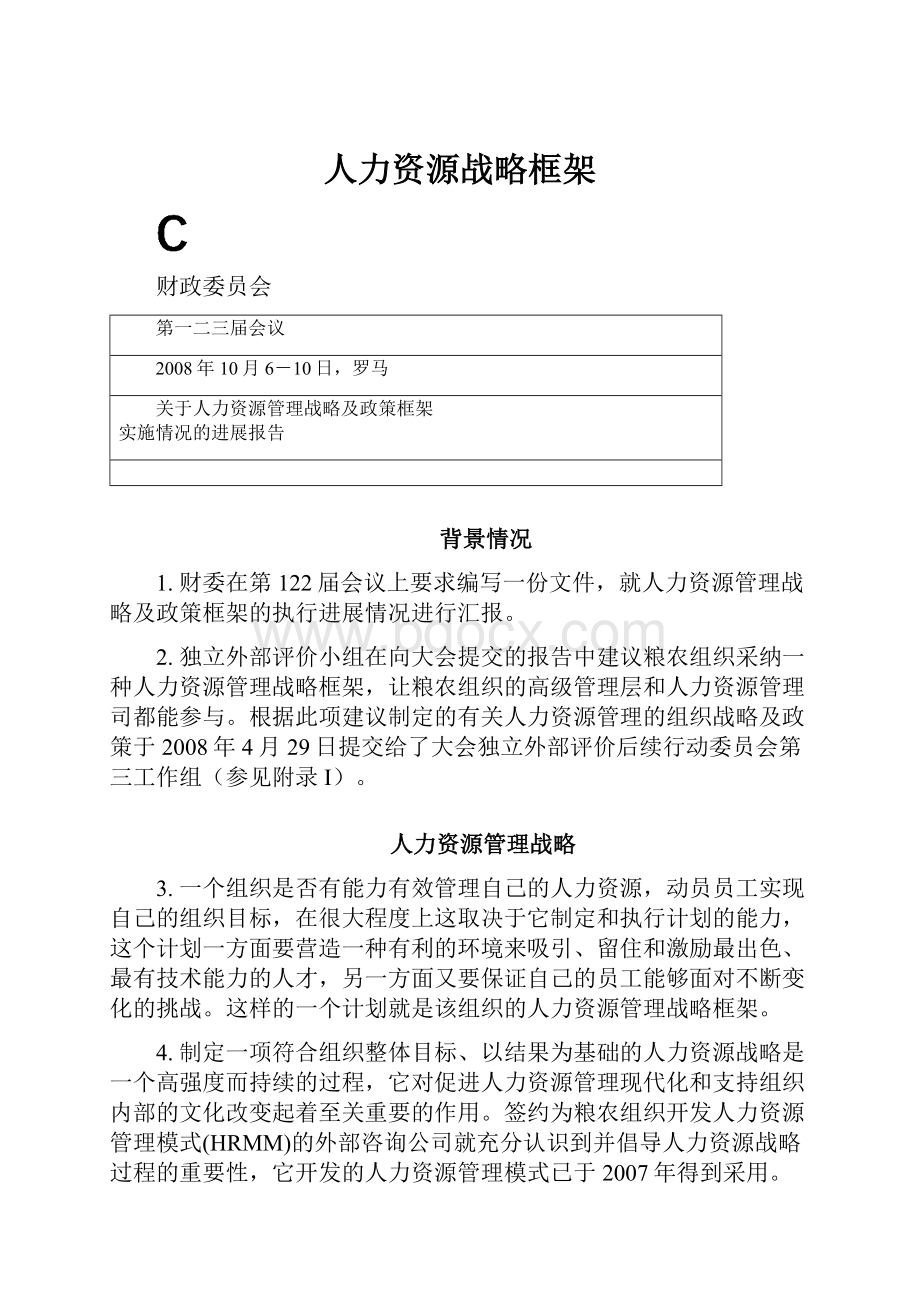 人力资源战略框架.docx