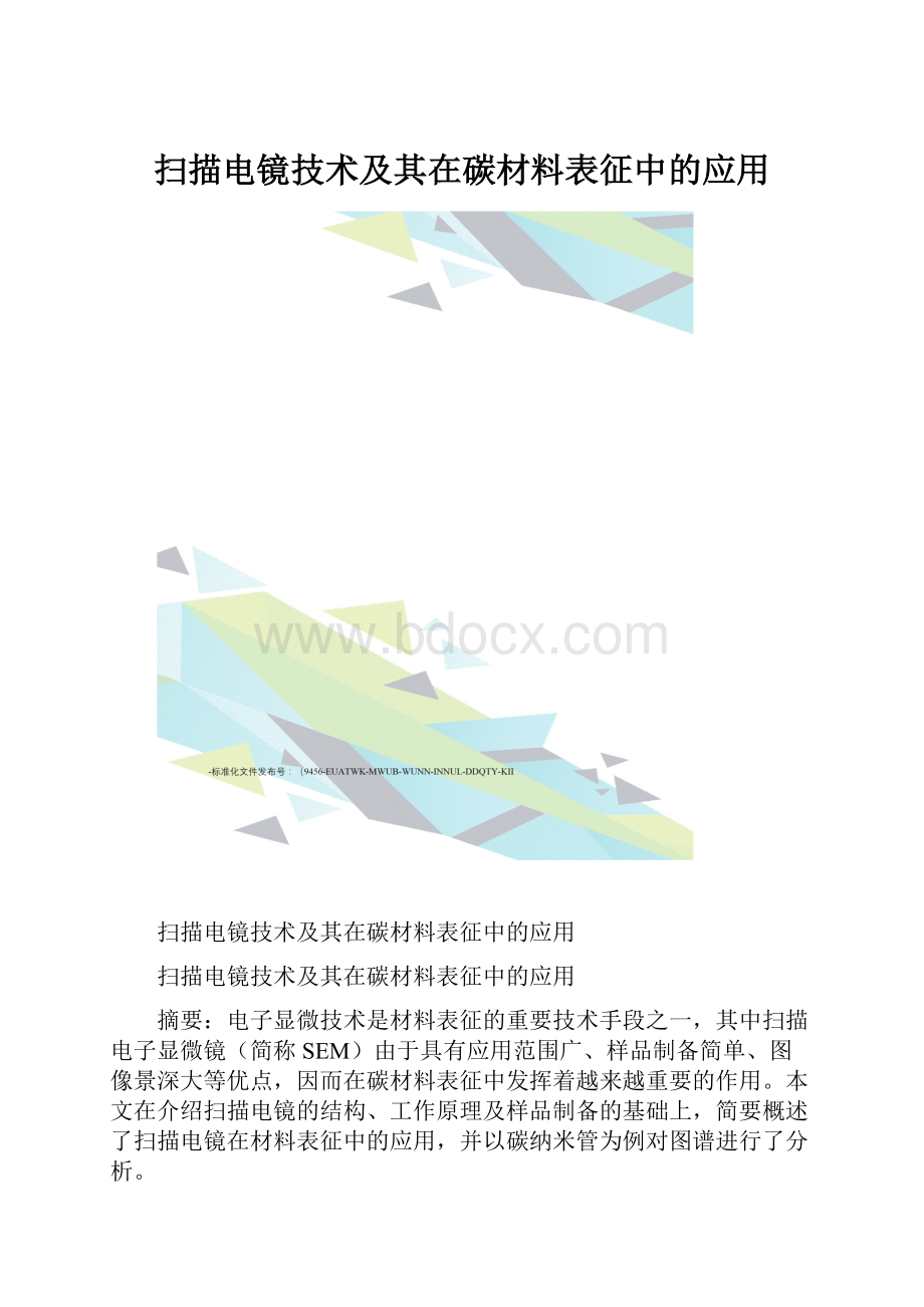 扫描电镜技术及其在碳材料表征中的应用.docx