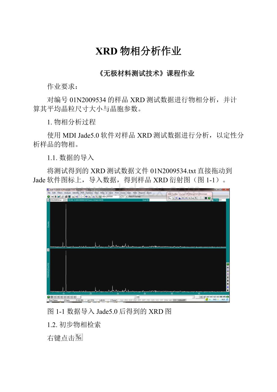 XRD物相分析作业.docx