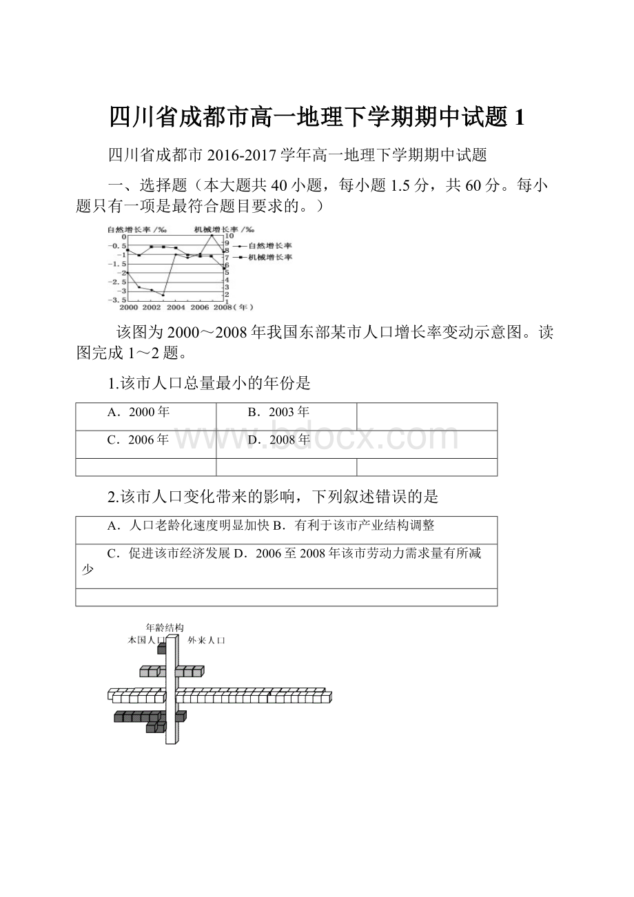 四川省成都市高一地理下学期期中试题1.docx