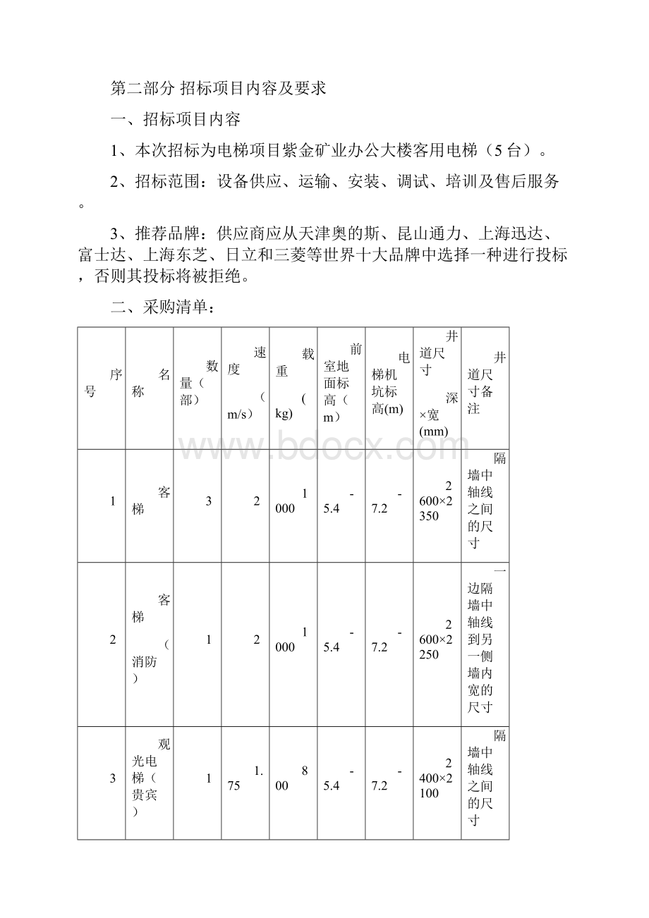 精品完整版紫金矿业总部办公大楼电梯采购招标文件.docx_第3页