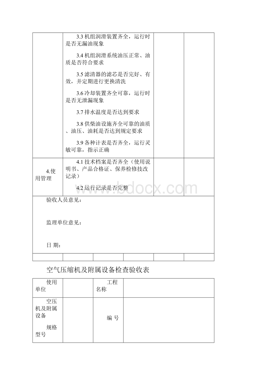 最新全套机械设备检查验收表.docx_第2页