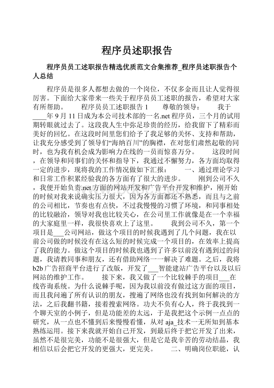 程序员述职报告.docx_第1页