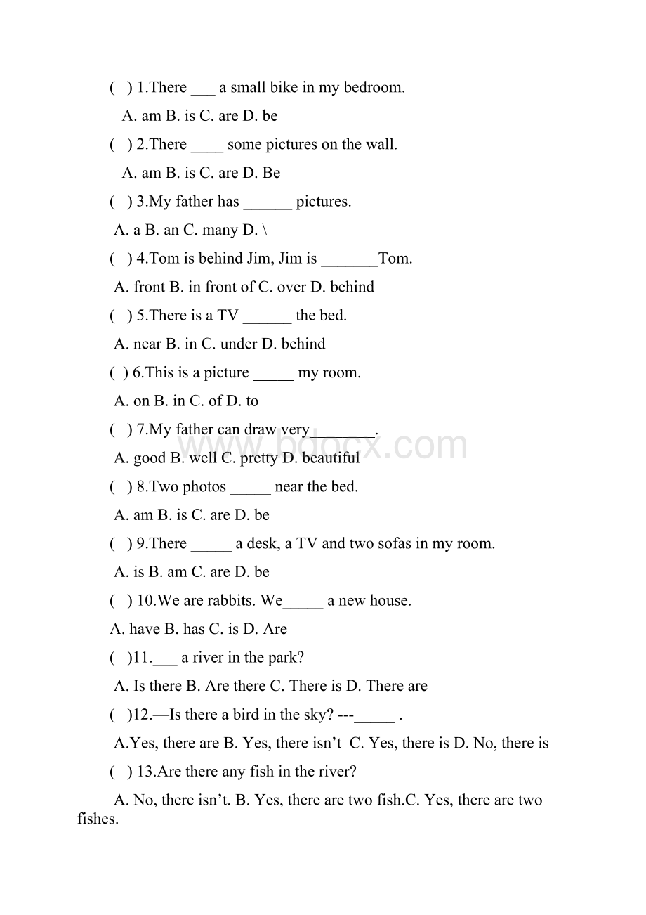 新版PEP小学五年级英语上册第六单元测试题1教学内容.docx_第2页