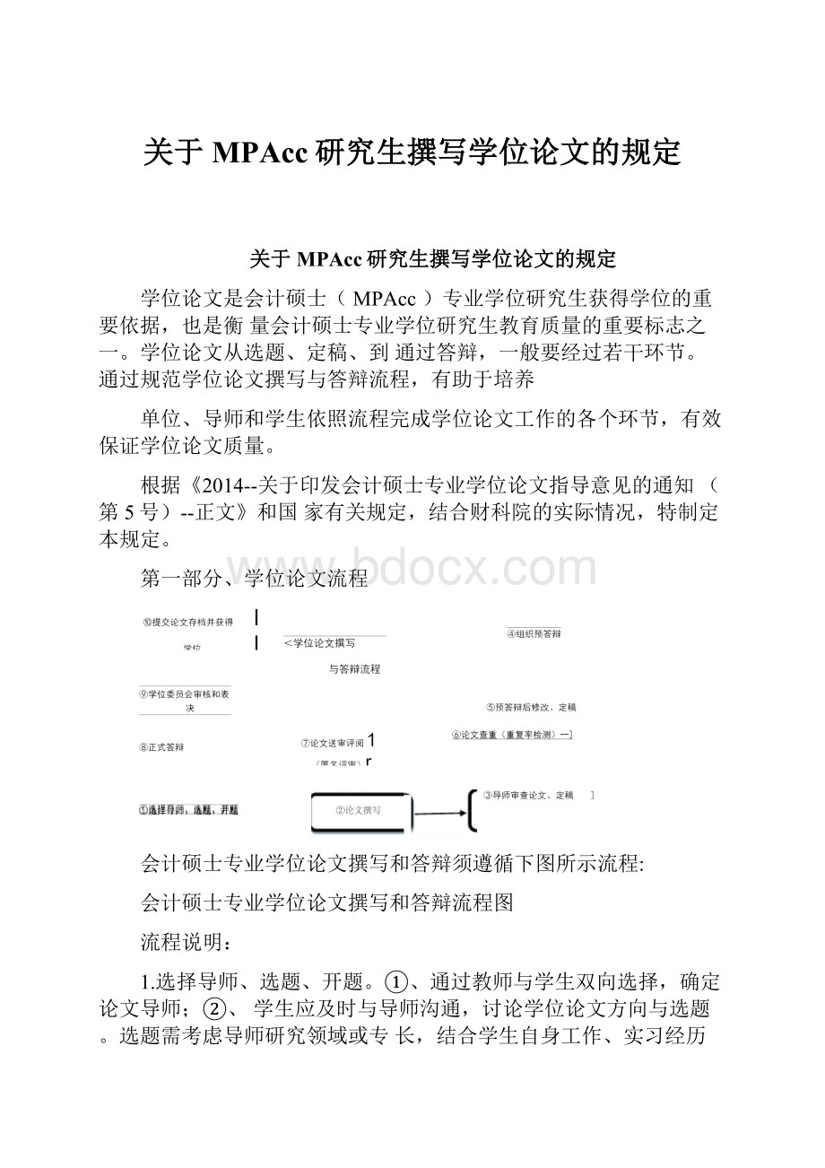 关于MPAcc研究生撰写学位论文的规定.docx