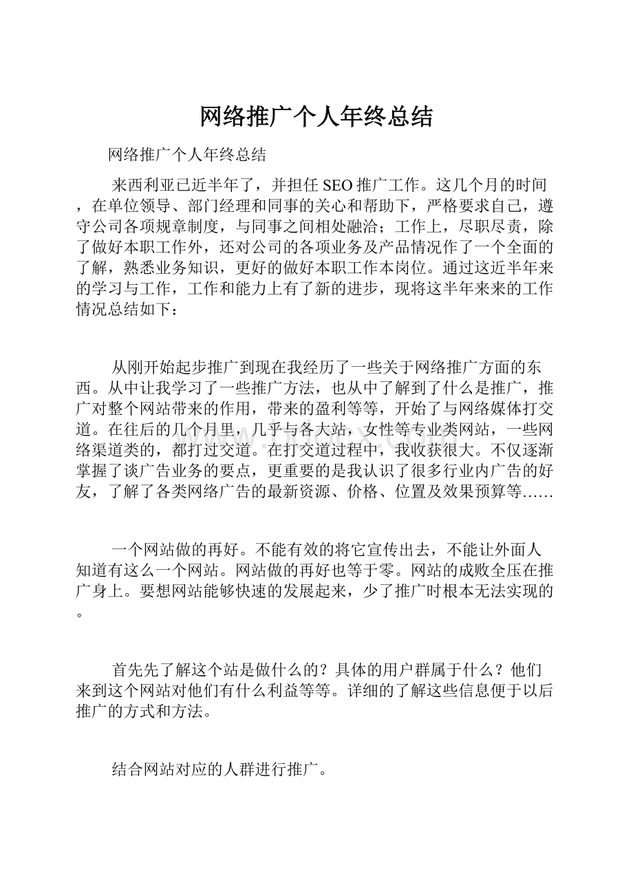 网络推广个人年终总结.docx_第1页