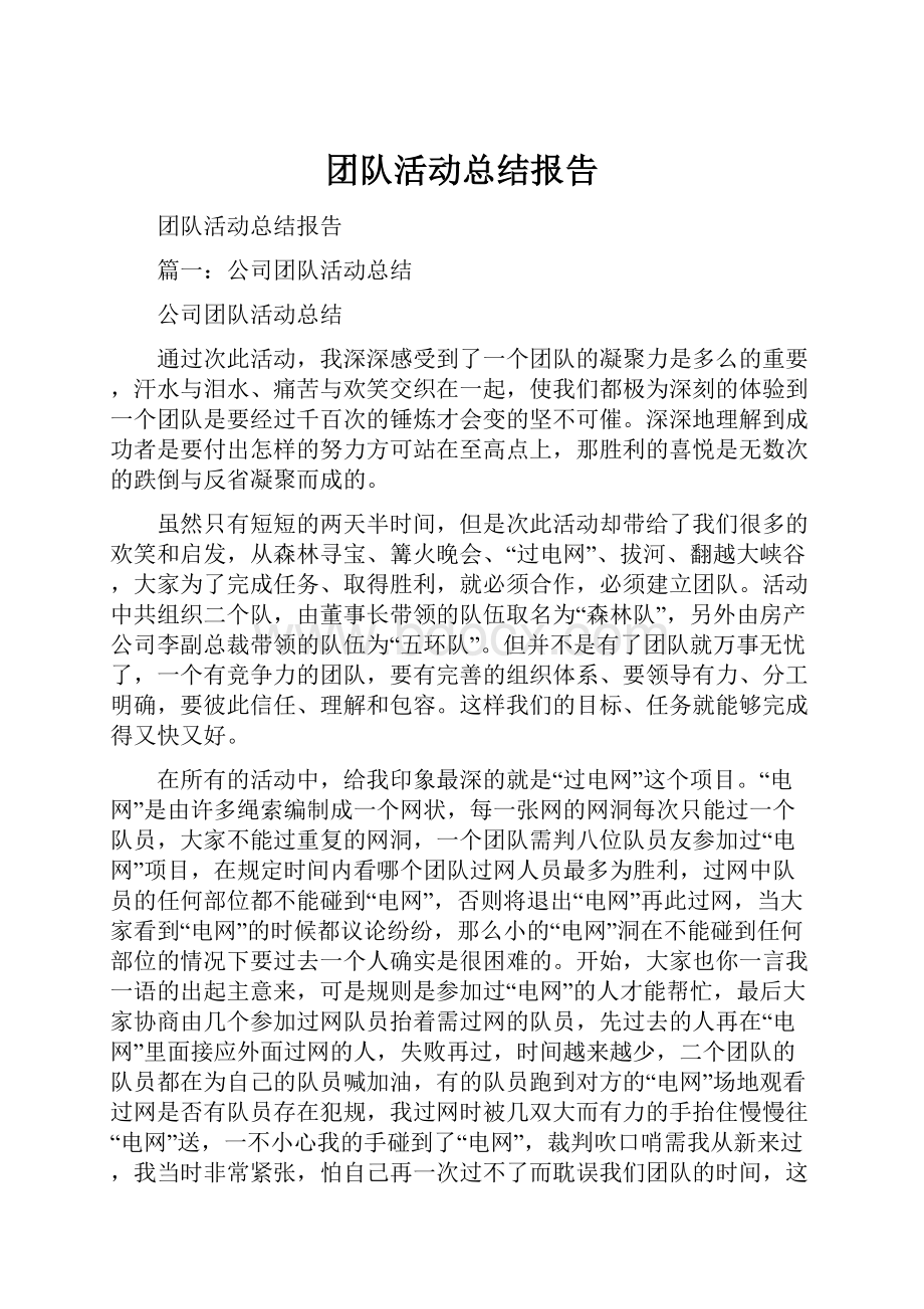 团队活动总结报告.docx