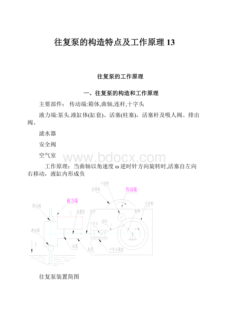 往复泵的构造特点及工作原理13.docx