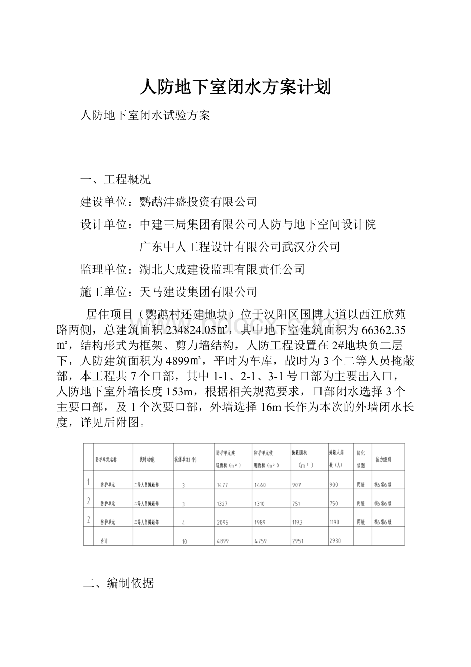 人防地下室闭水方案计划.docx