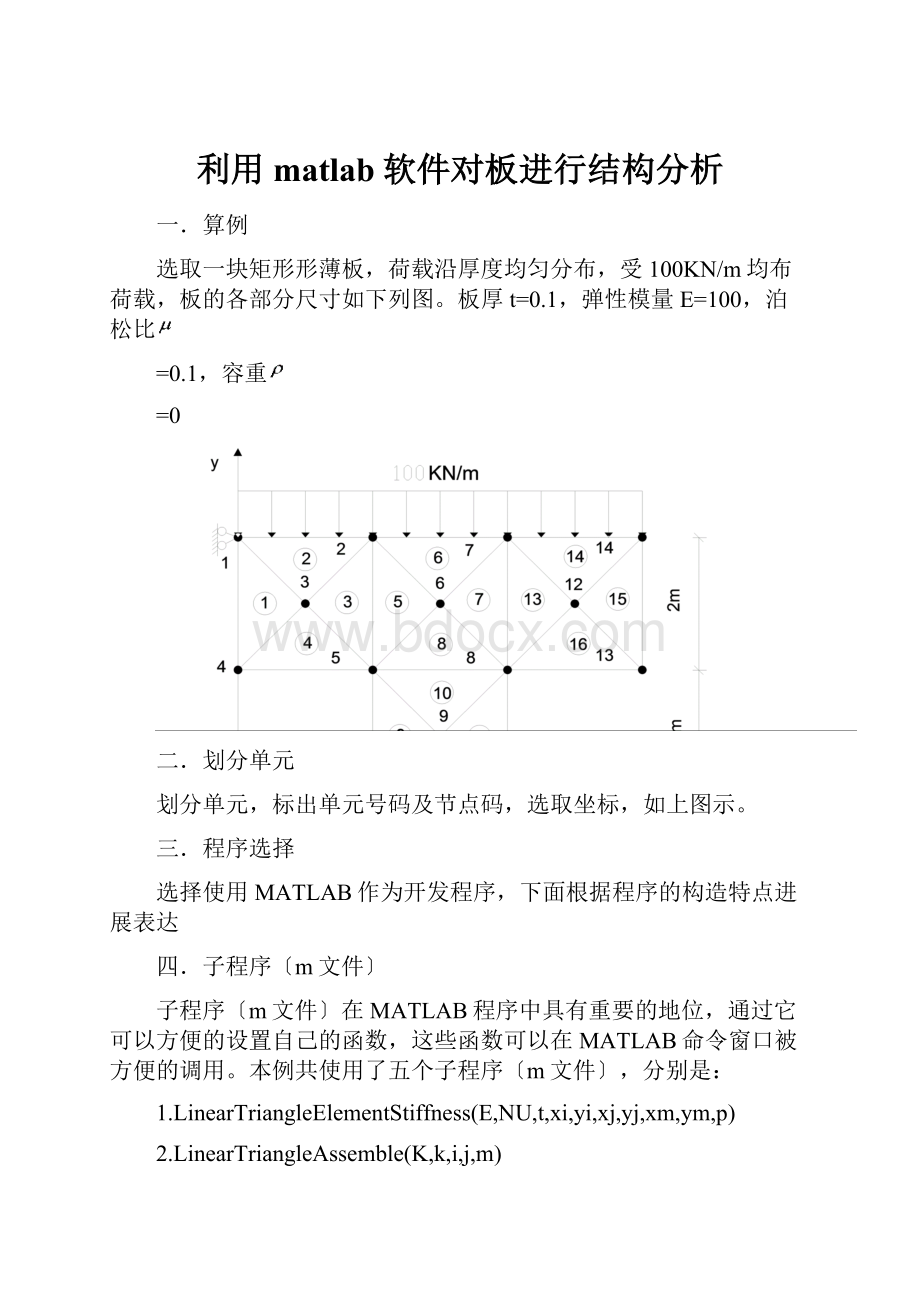 利用matlab软件对板进行结构分析.docx