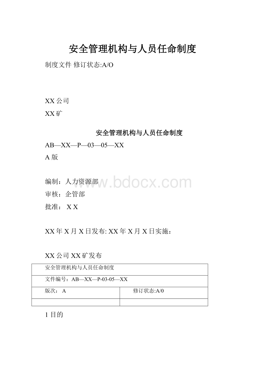 安全管理机构与人员任命制度.docx