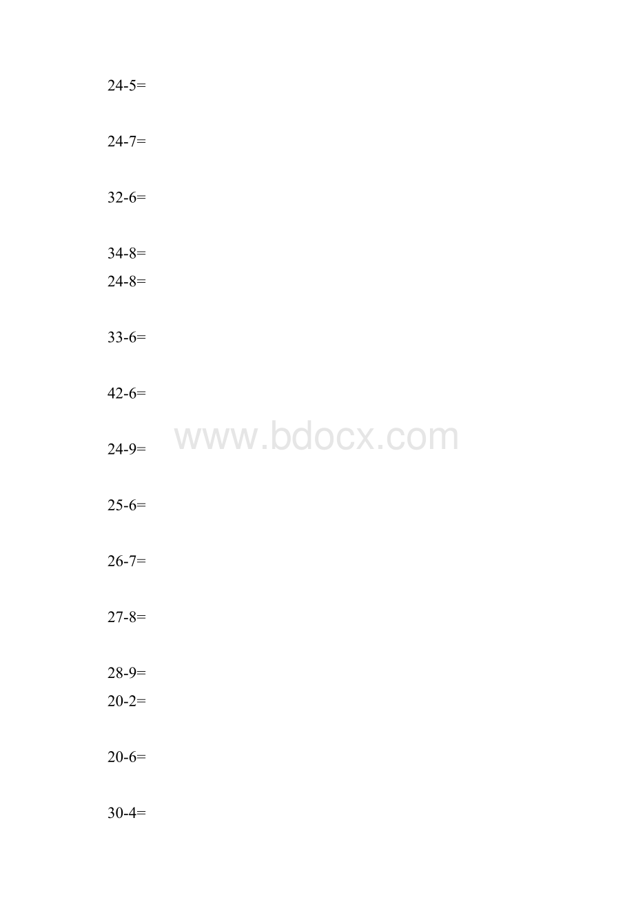 100以内两位数减一位数退位减法竖式试题.docx_第3页