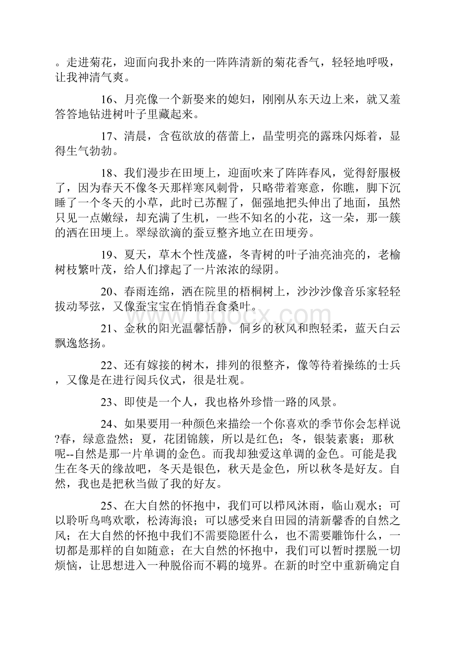 关于大自然感悟的唯美句子形容景色优美的句子.docx_第3页