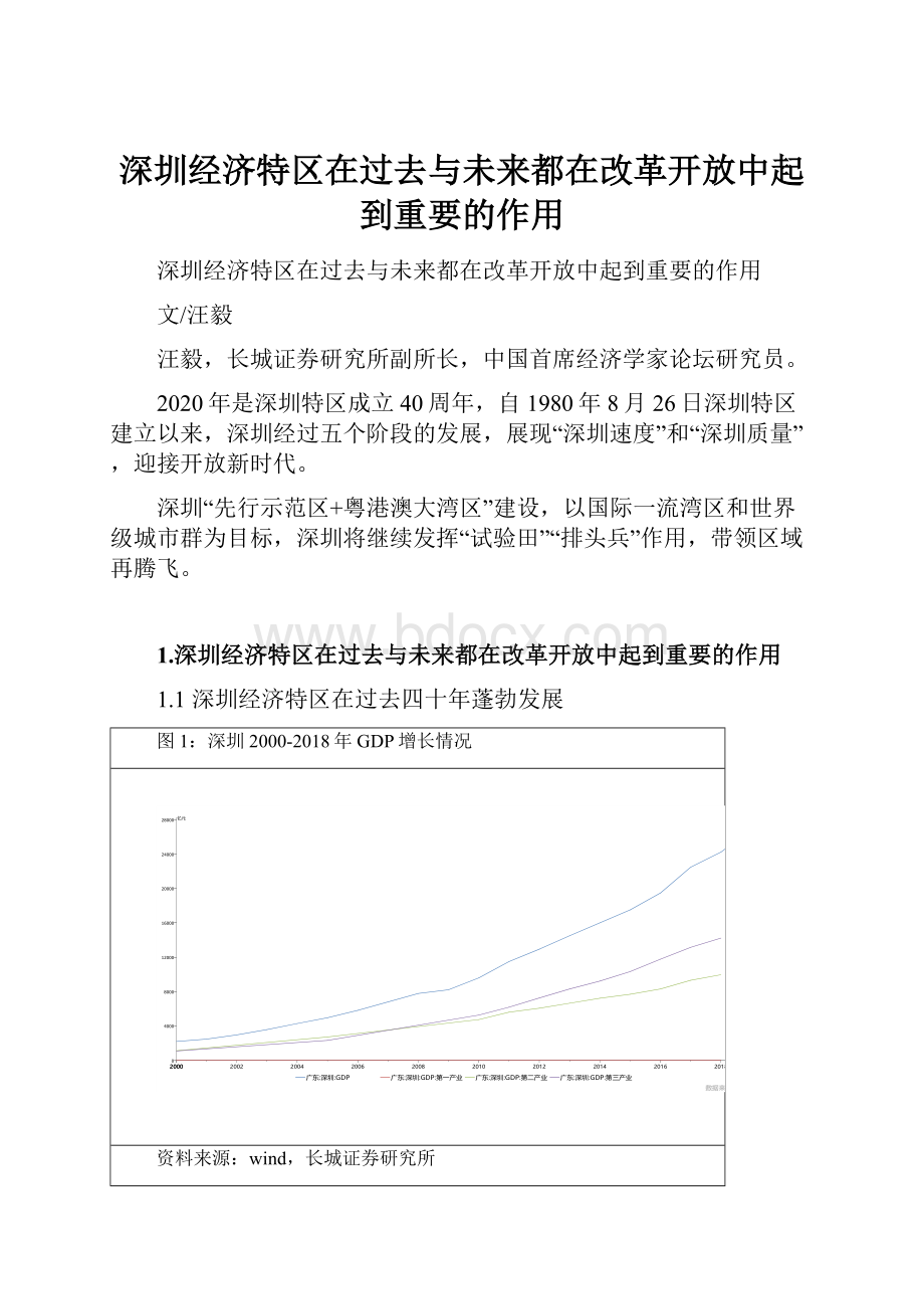 深圳经济特区在过去与未来都在改革开放中起到重要的作用.docx_第1页