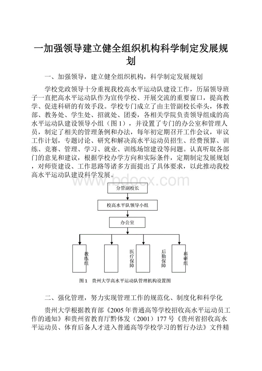 一加强领导建立健全组织机构科学制定发展规划.docx