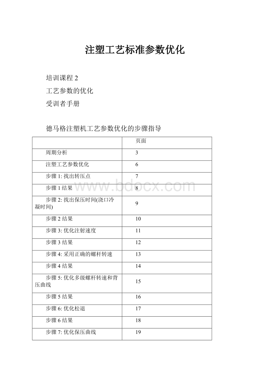 注塑工艺标准参数优化.docx