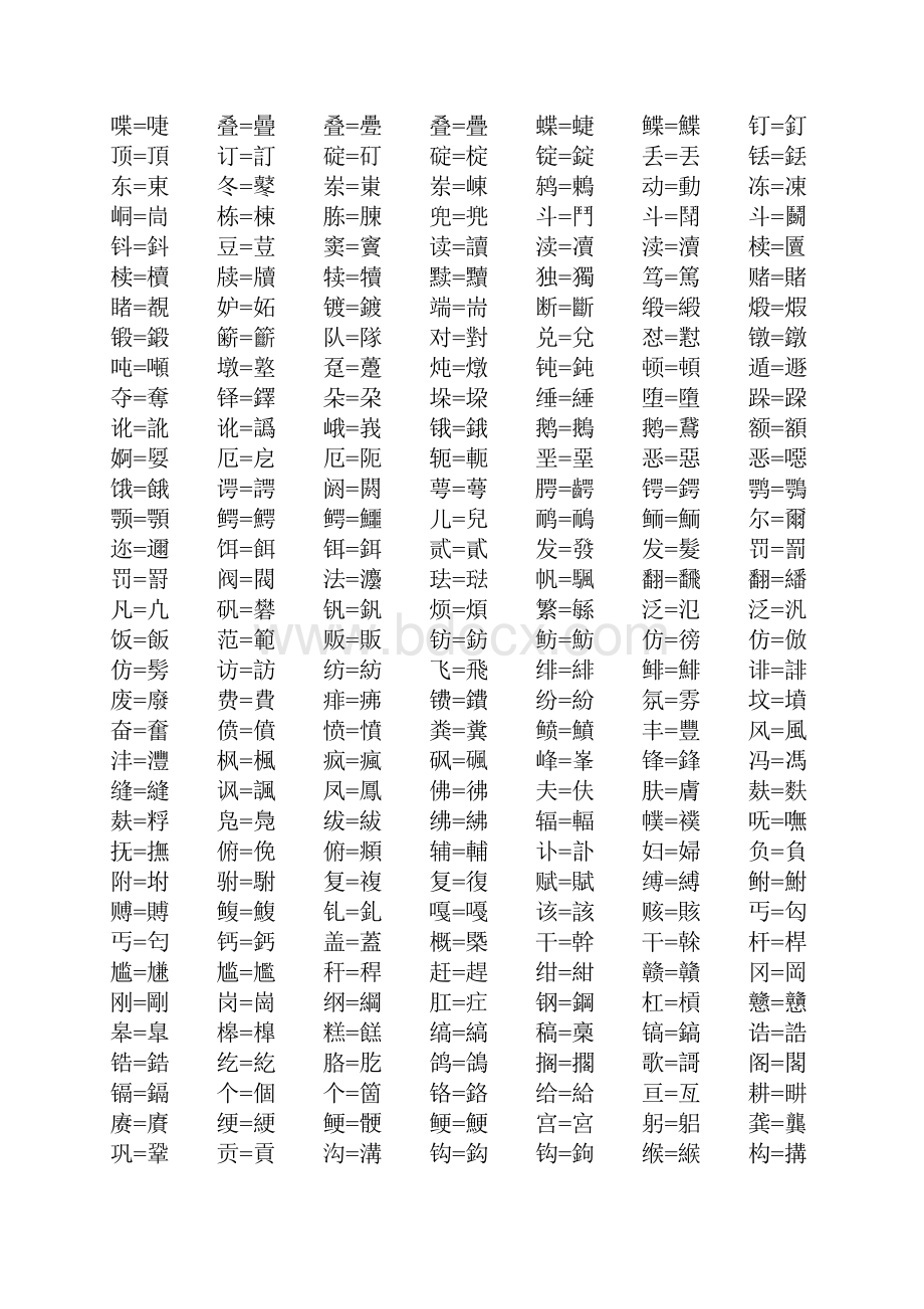 汉字简体繁体对照表大全之欧阳法创编.docx_第3页