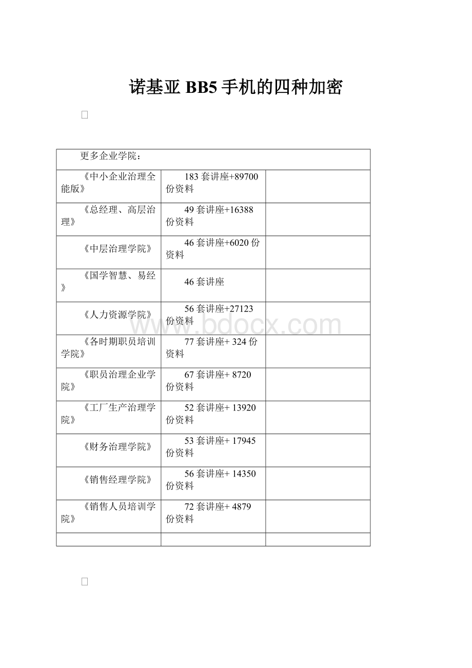 诺基亚BB5手机的四种加密.docx