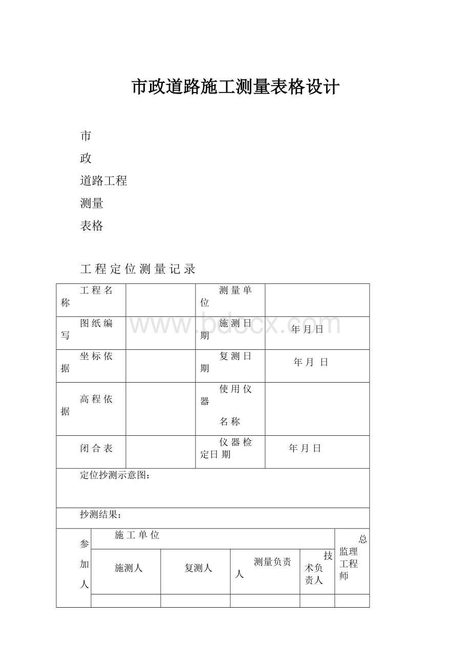 市政道路施工测量表格设计.docx