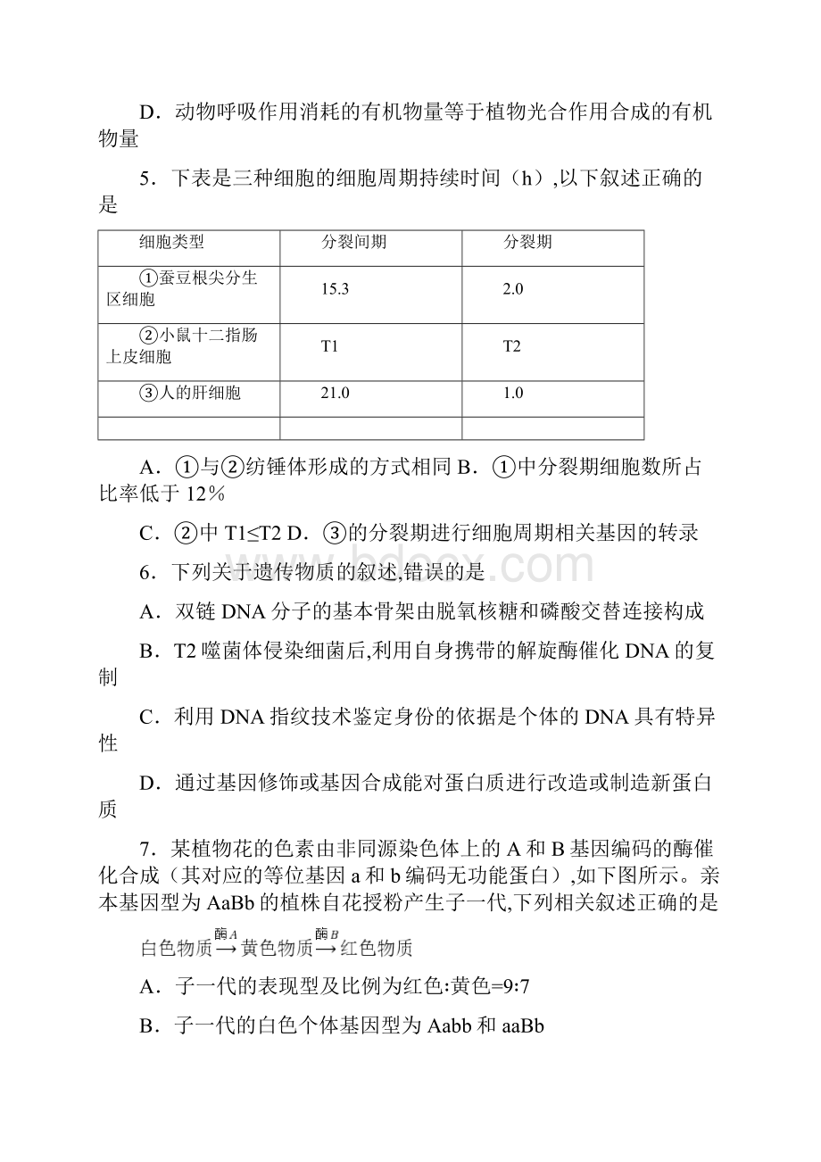 新高考山东省届高三生物第二次模拟考试题四.docx_第3页