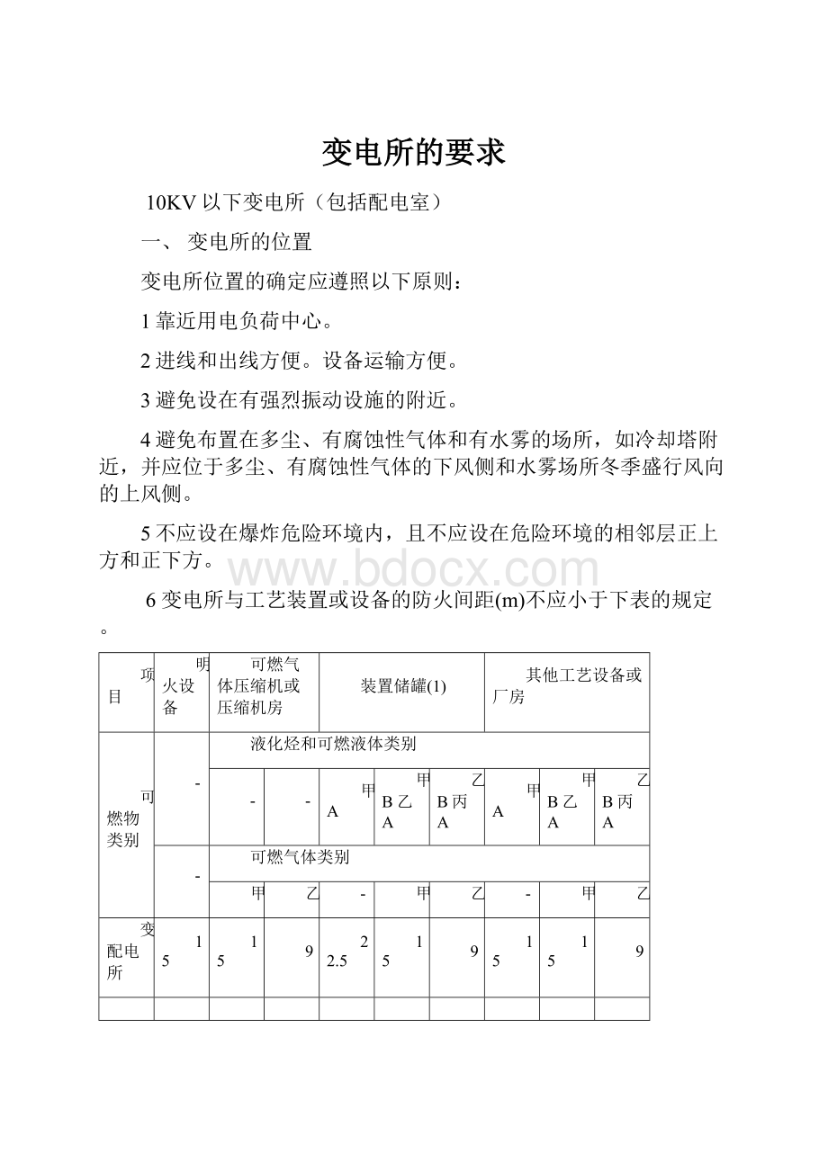 变电所的要求.docx