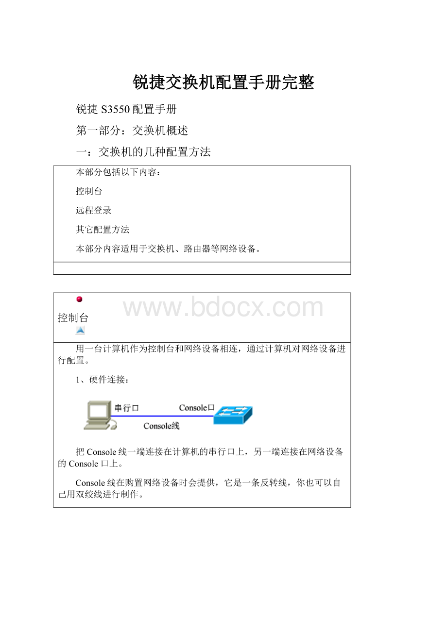 锐捷交换机配置手册完整.docx