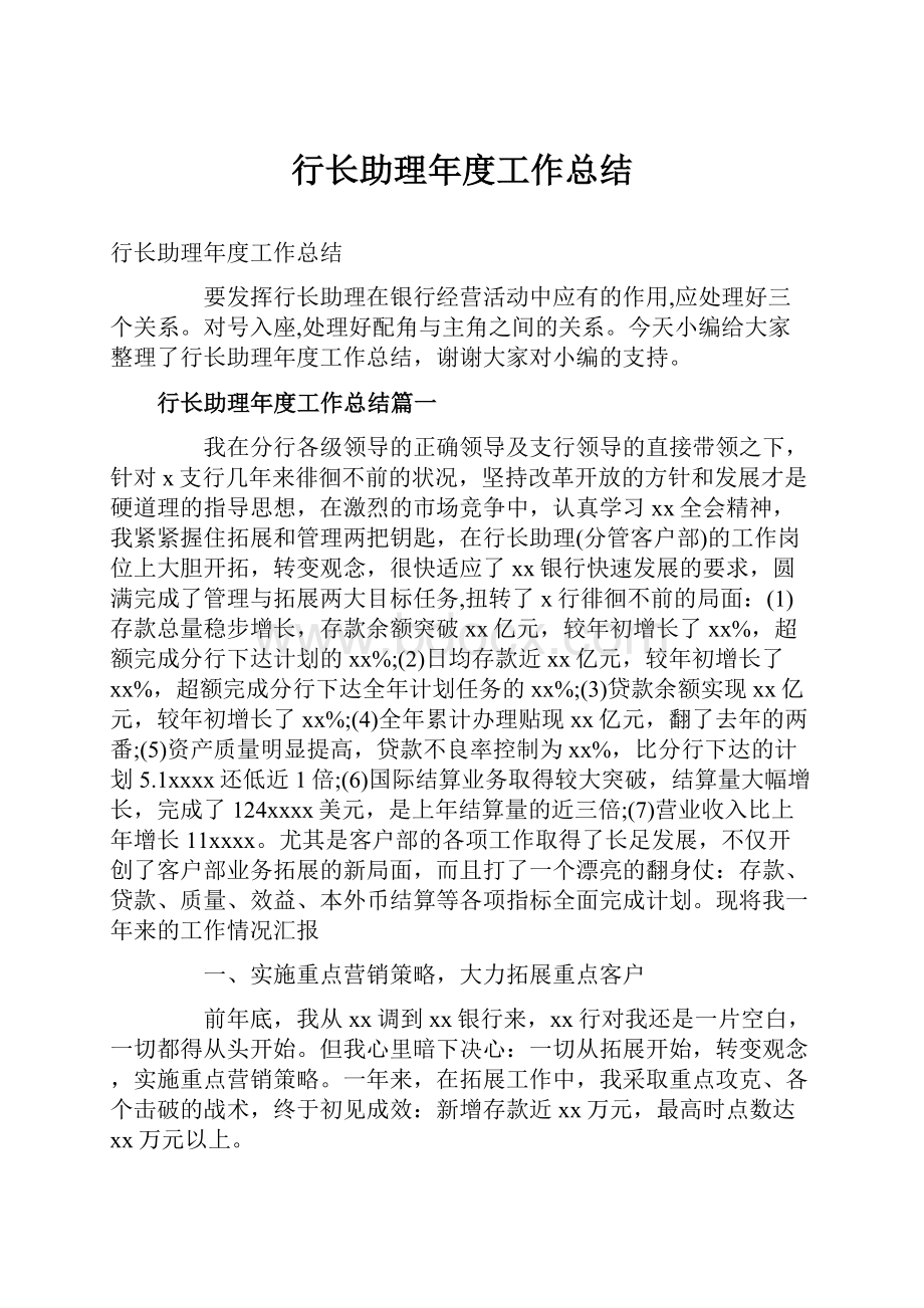 行长助理年度工作总结.docx