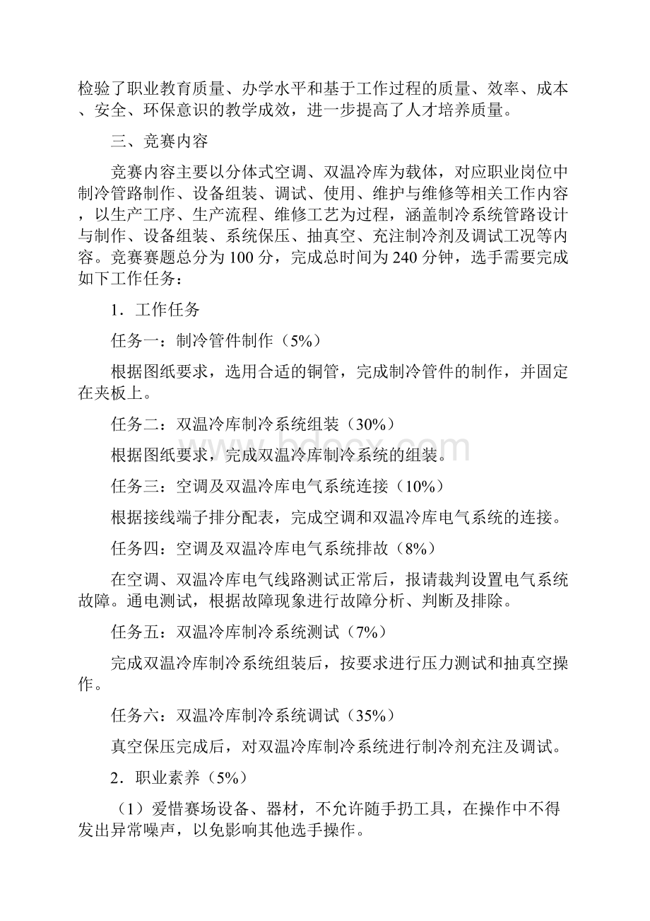 山东省职业院校技能大赛中职组制冷与空调设备组装与调试赛项规程.docx_第2页