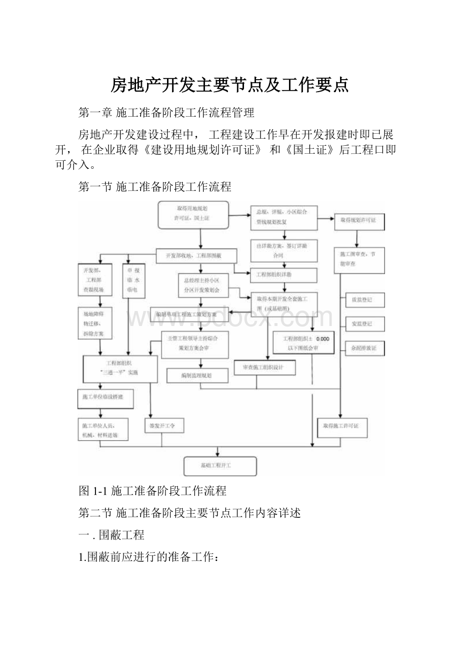 房地产开发主要节点及工作要点.docx