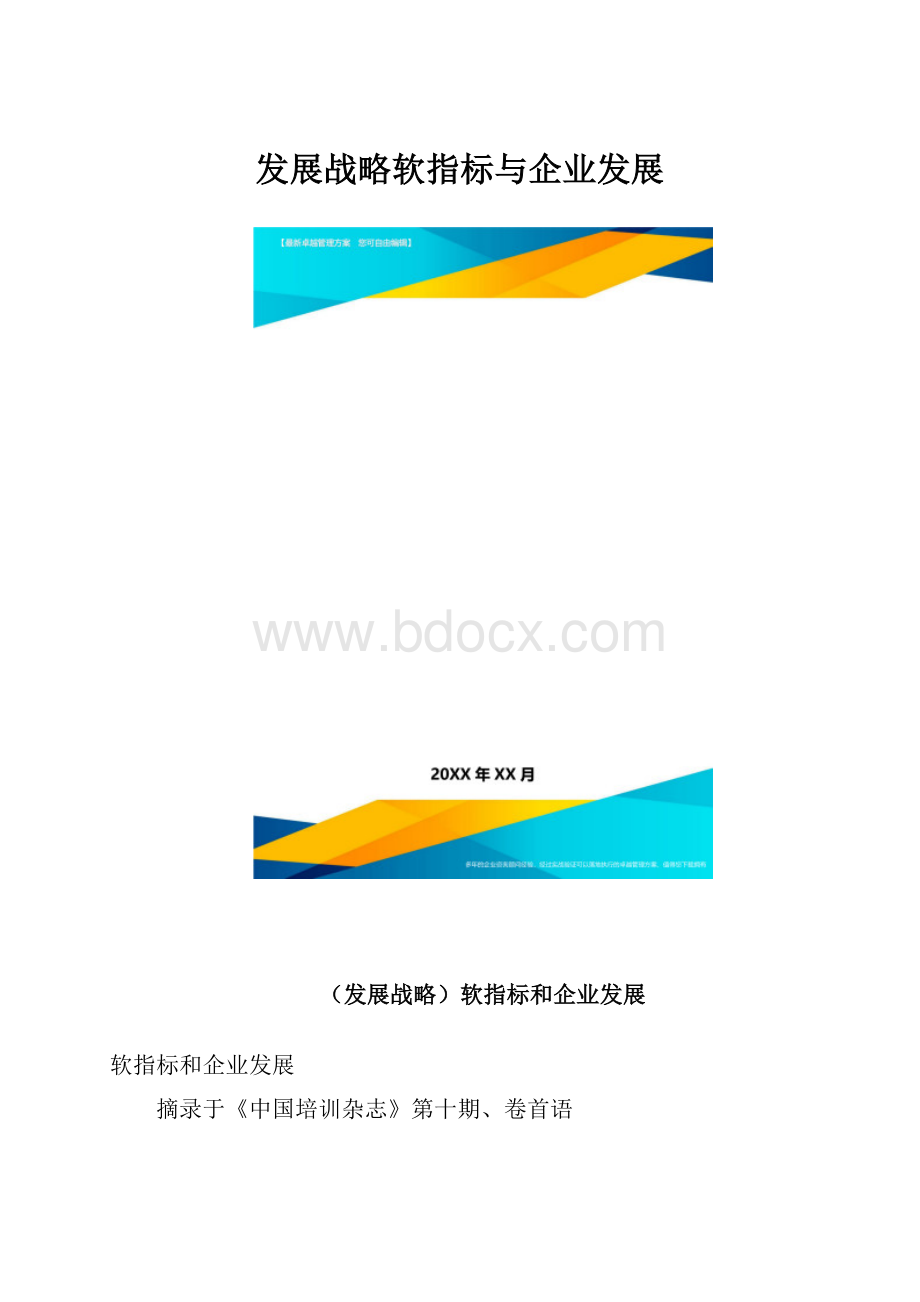 发展战略软指标与企业发展.docx