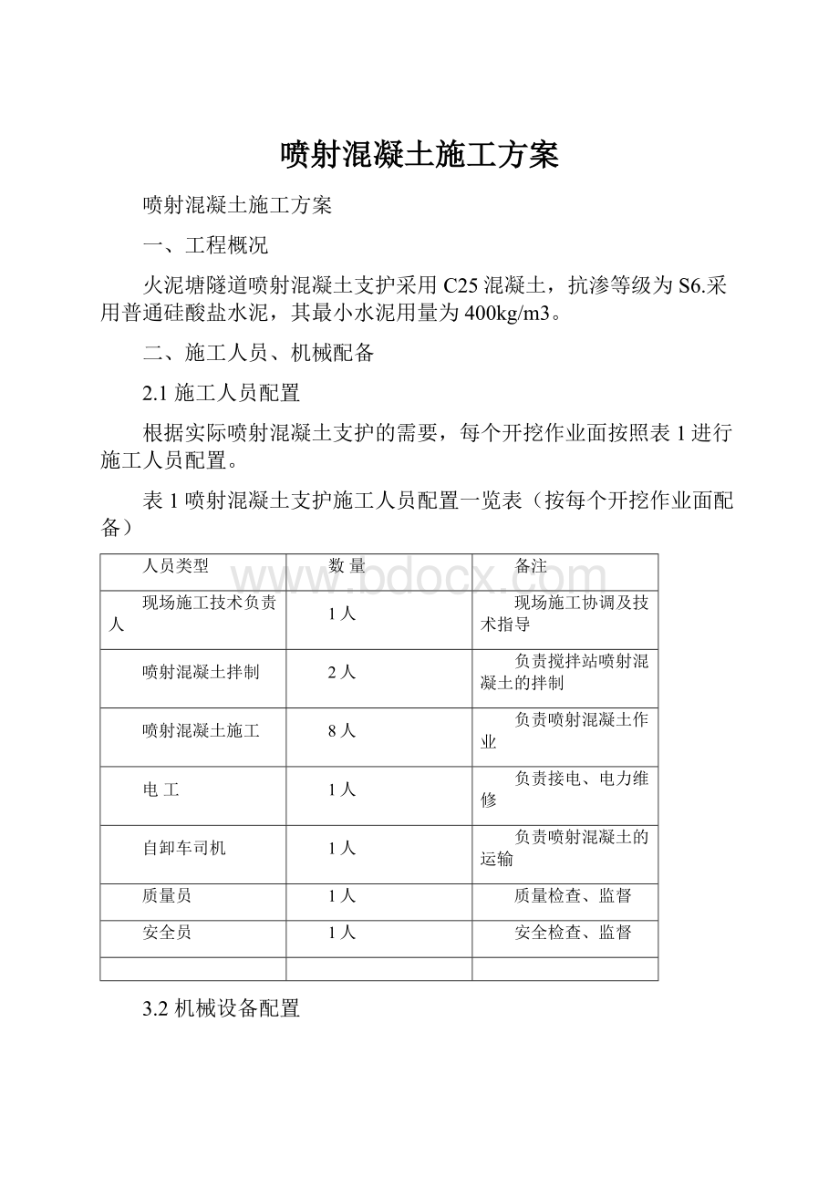 喷射混凝土施工方案.docx