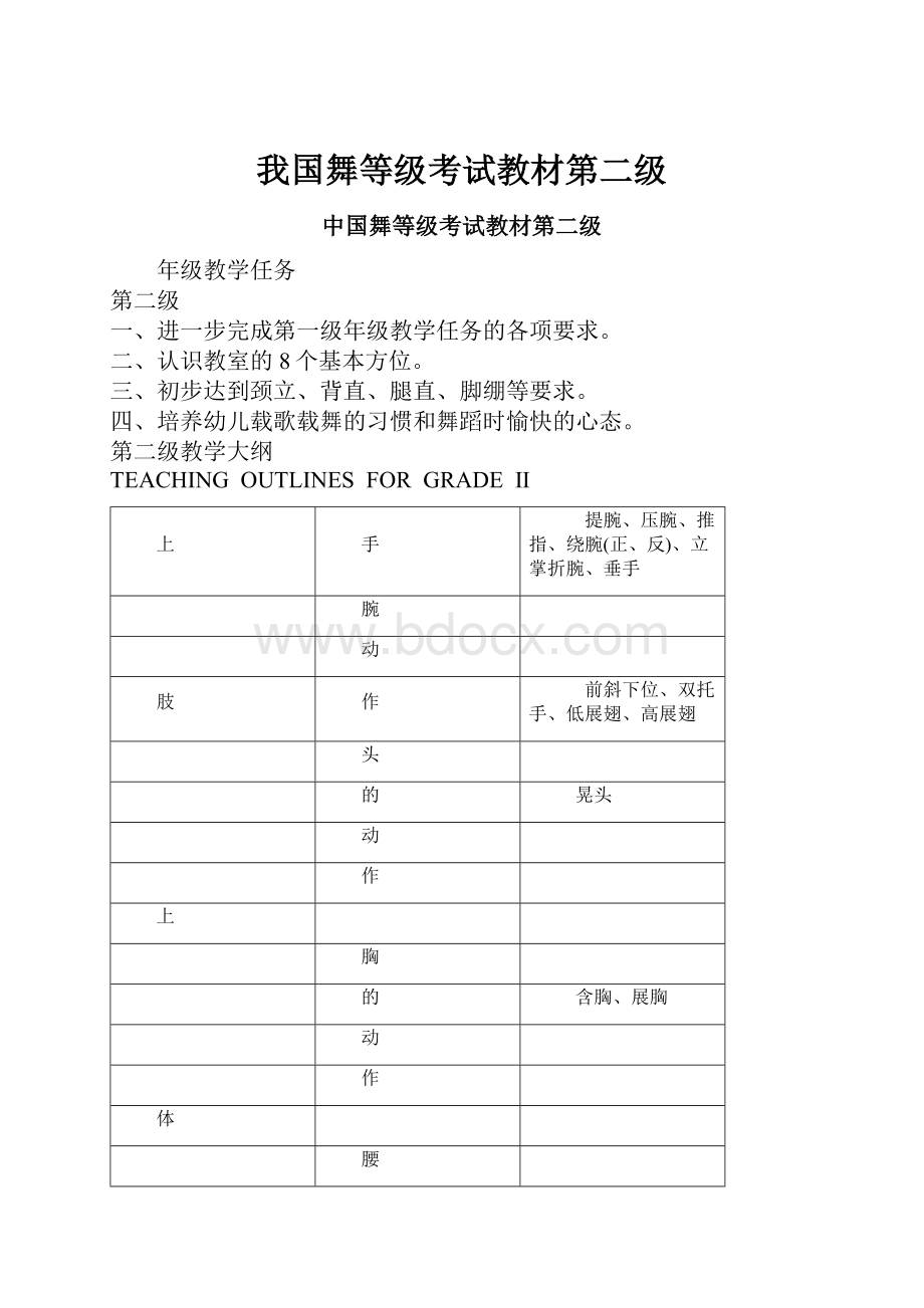 我国舞等级考试教材第二级.docx