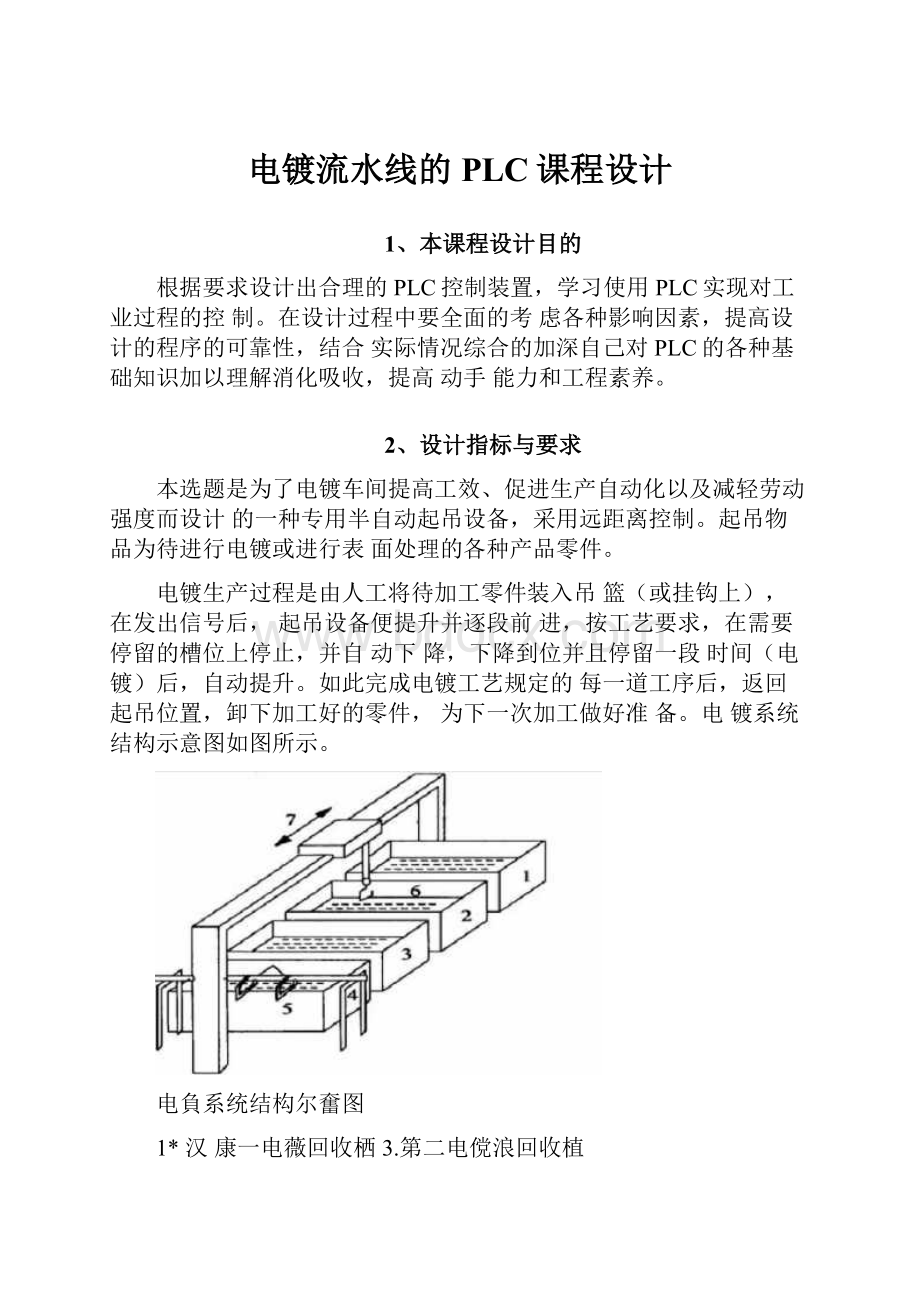 电镀流水线的PLC课程设计.docx