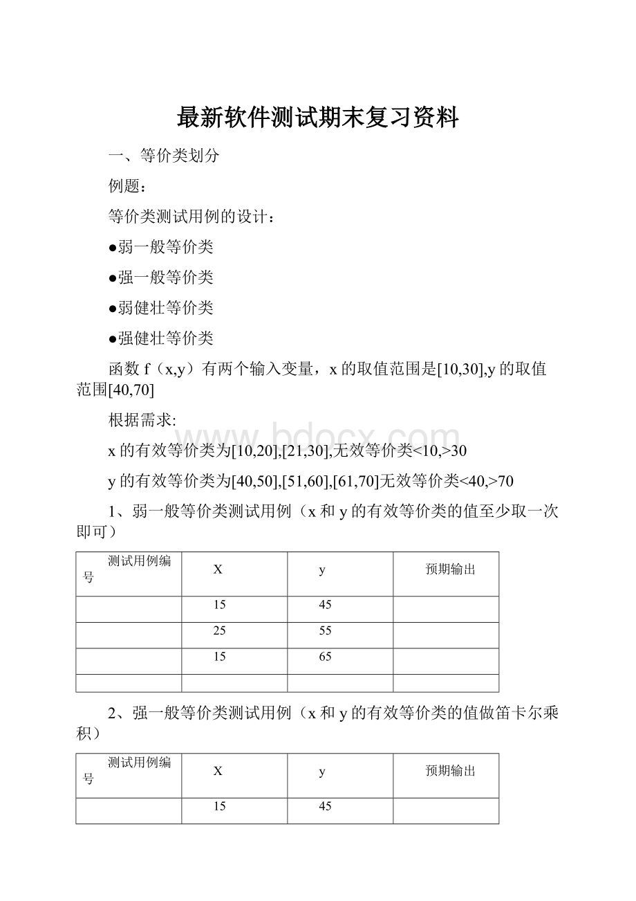 最新软件测试期末复习资料.docx_第1页