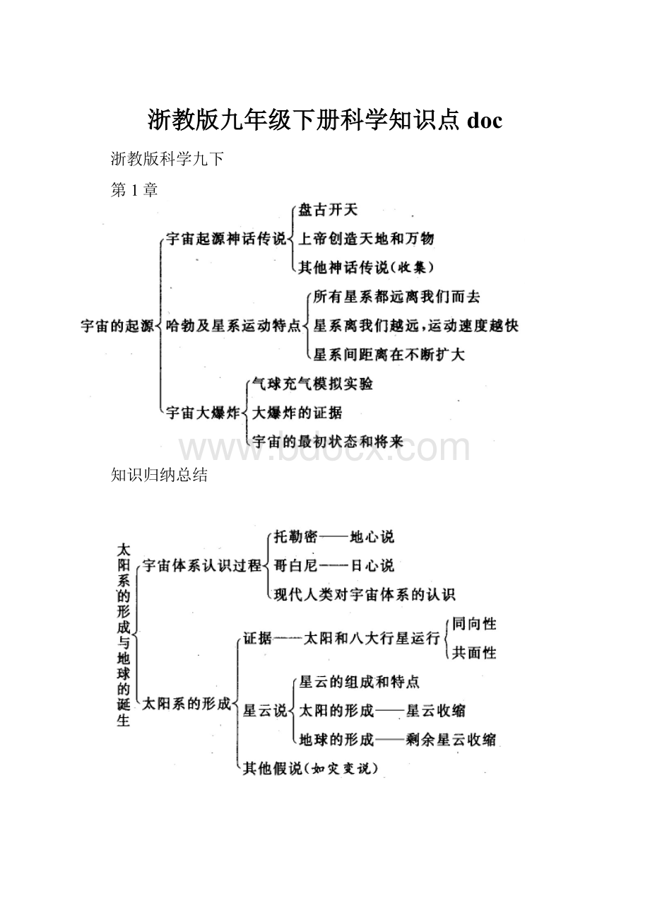 浙教版九年级下册科学知识点doc.docx