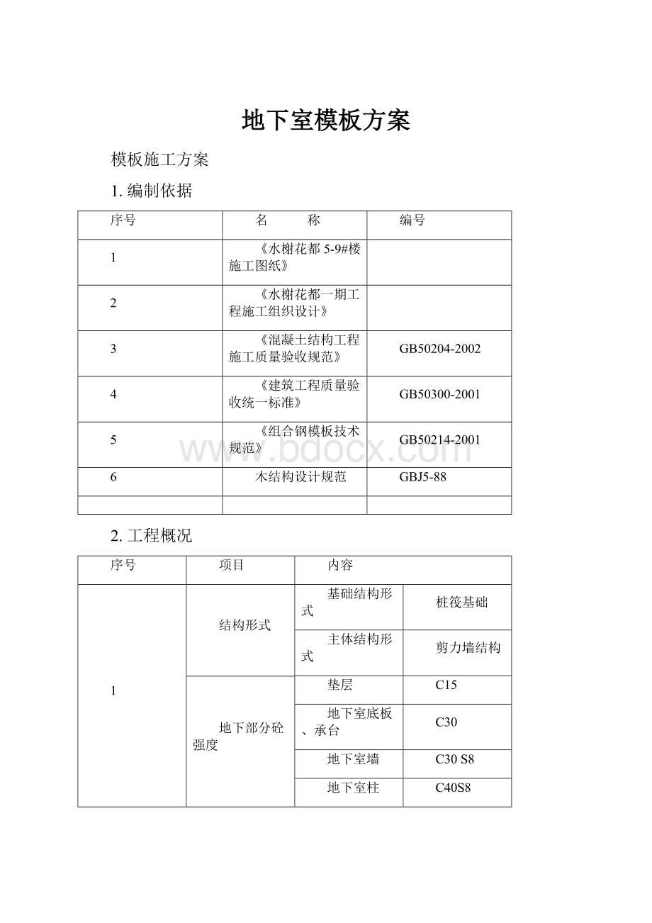 地下室模板方案.docx