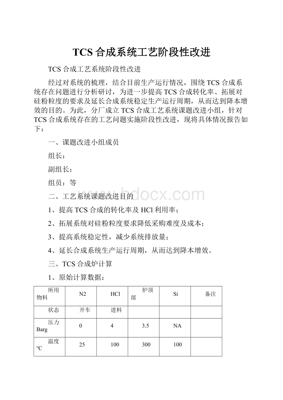 TCS合成系统工艺阶段性改进.docx