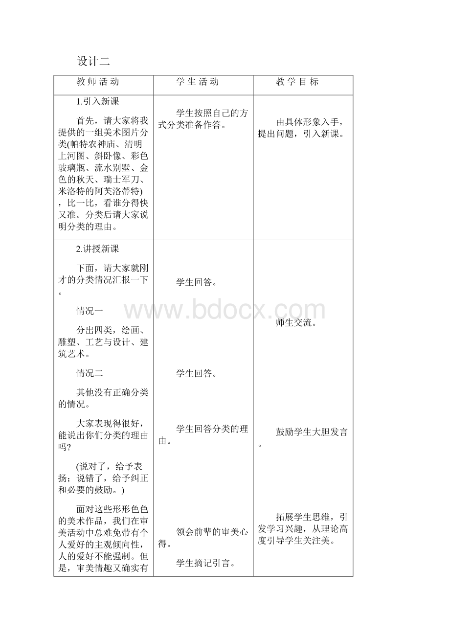 最新《美术鉴赏》说课稿教学设计参考.docx_第3页