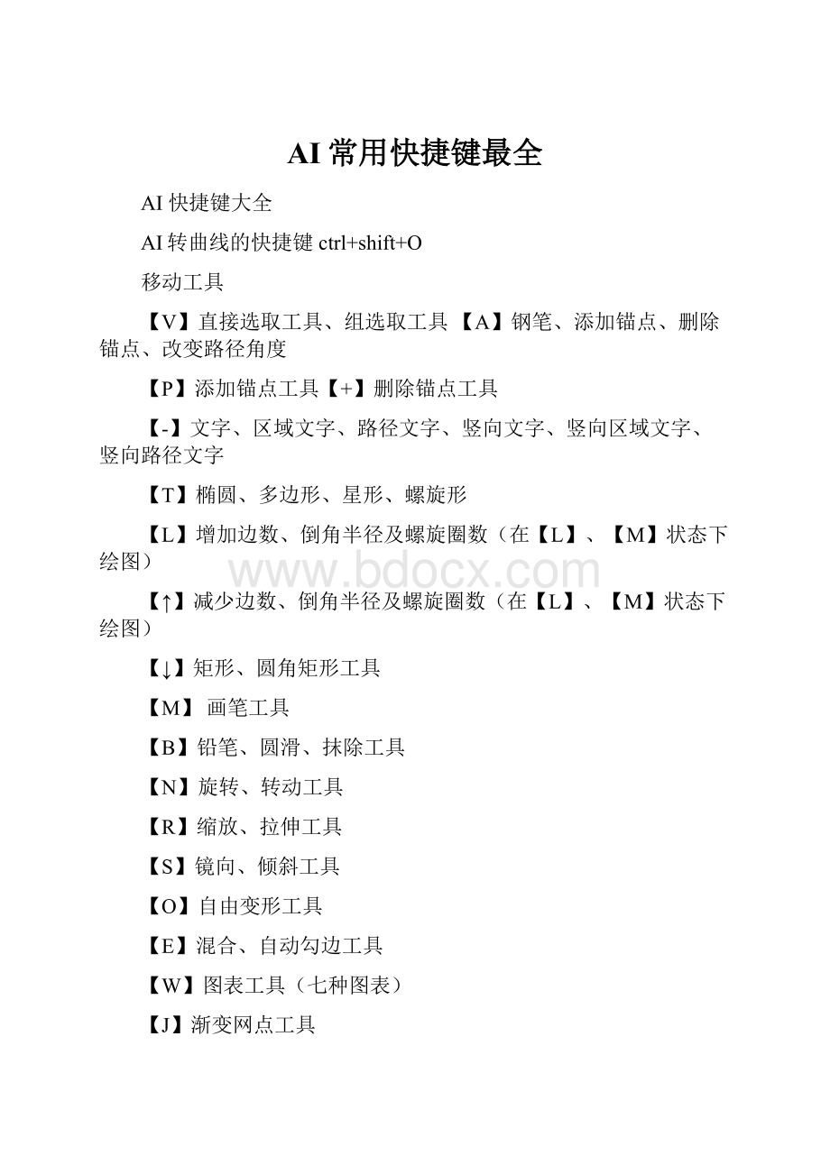 AI常用快捷键最全.docx