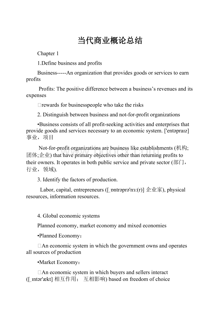 当代商业概论总结.docx_第1页