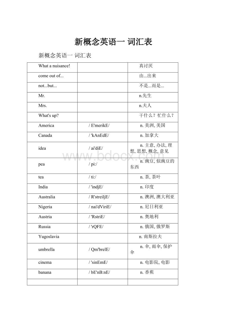 新概念英语一 词汇表.docx_第1页