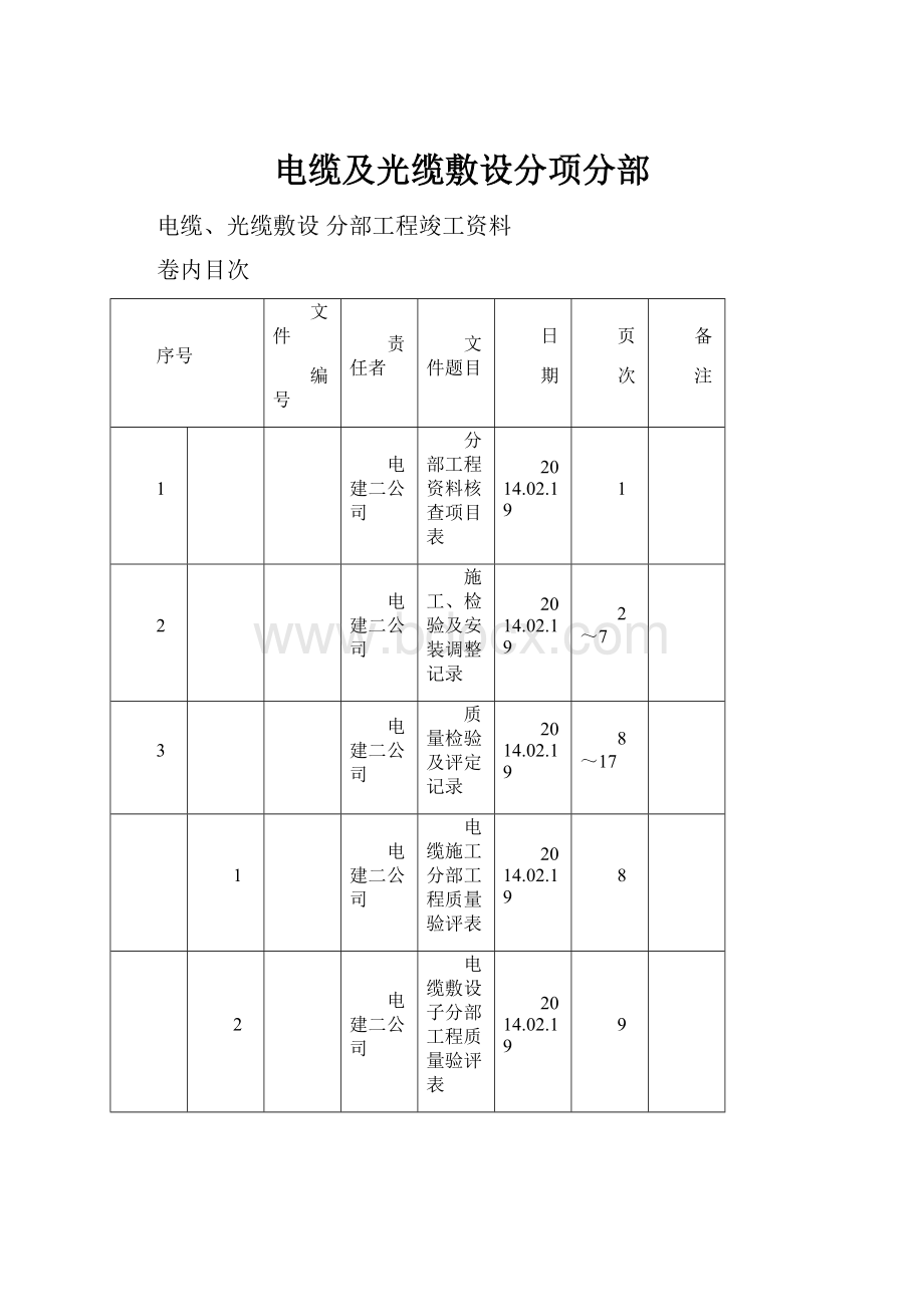 电缆及光缆敷设分项分部.docx_第1页