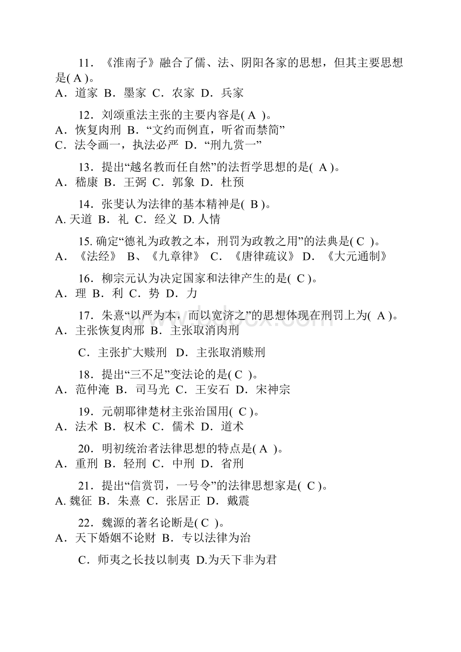 完整版中国法律思想史试题库.docx_第2页